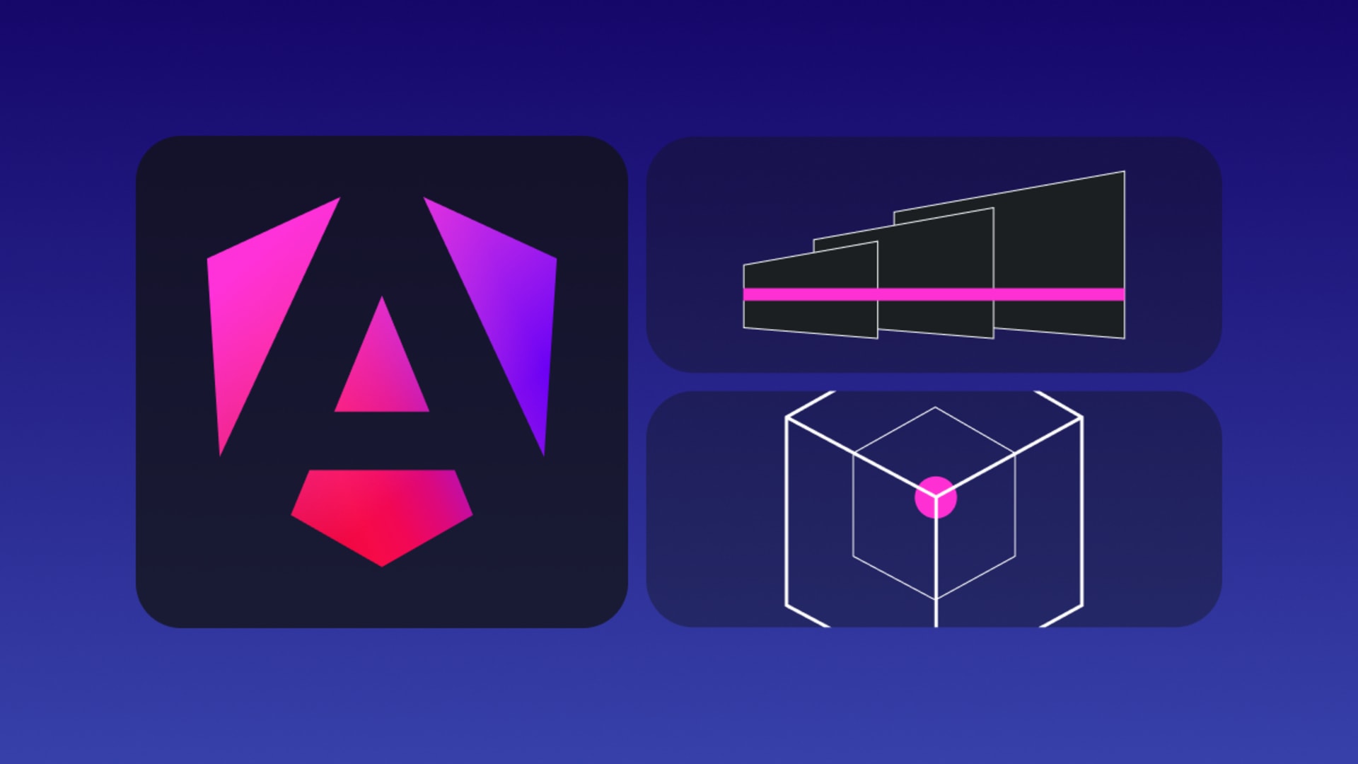 Abstract Angular illustration representing enterprise development, scalable architecture, and application structure. Abstract Angular illustration representing enterprise development, scalable architecture, and application structure.