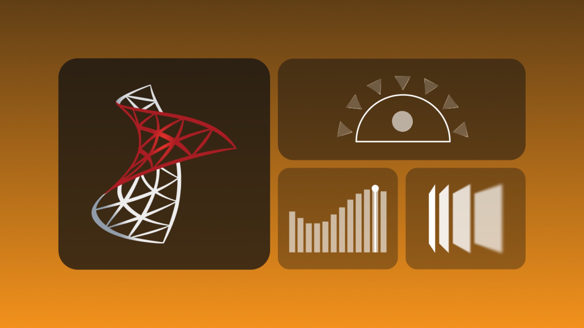 Abstract illustration representing Microsoft SQL Server, database performance, scalability, and enterprise data management.