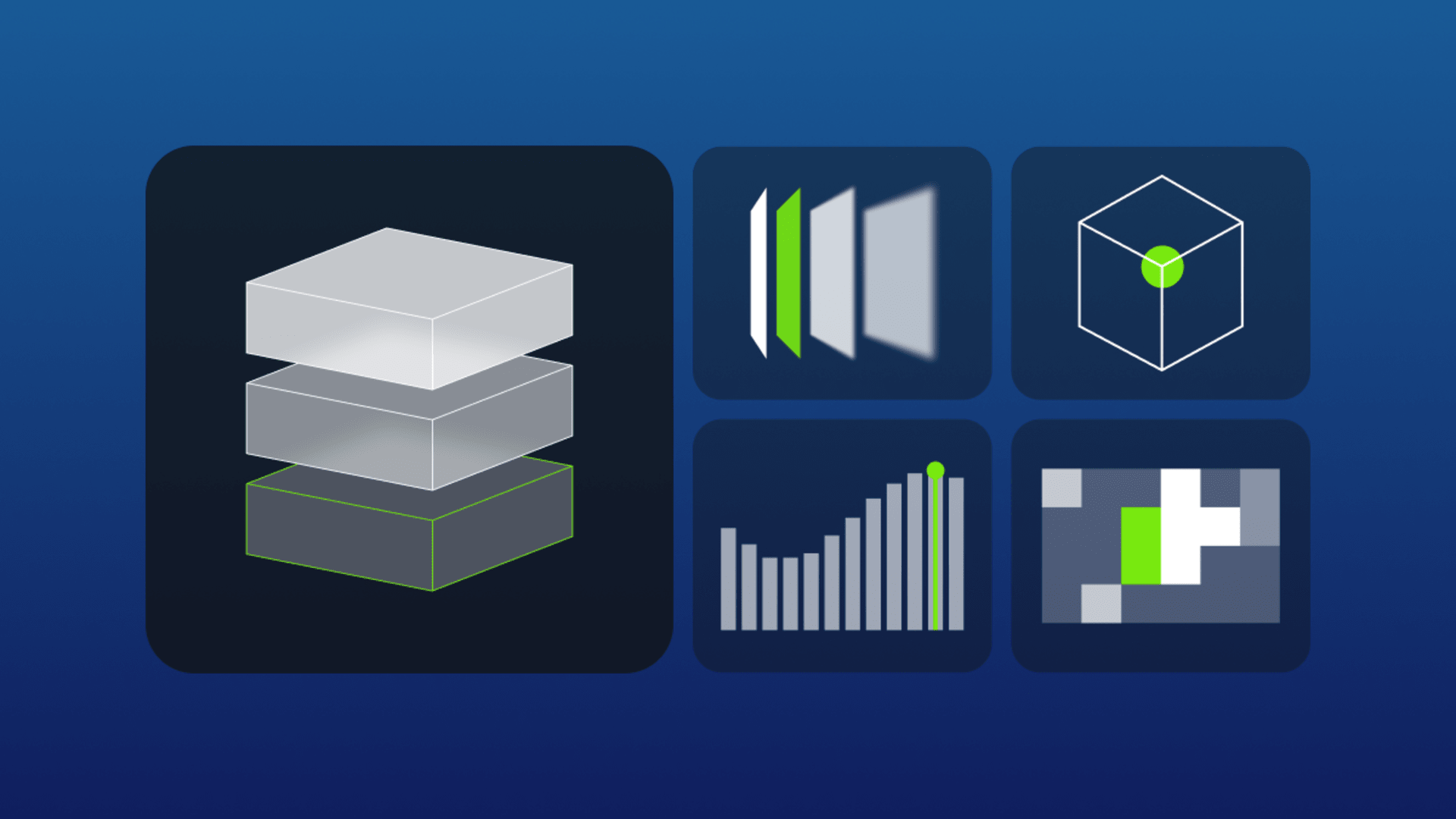 AI frameworks illustration featuring layered architecture, machine learning models, deployment pipeline, and enterprise AI performance metrics.
