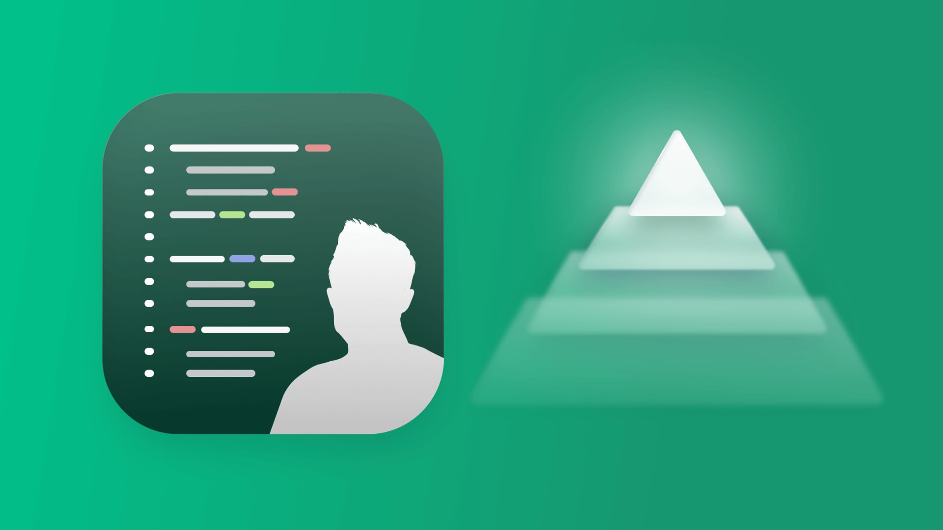 Developer silhouette over lines of code and a glowing pyramid, symbolizing enterprise-grade tech talent acquisition and skill hierarchy. Developer silhouette over lines of code and a glowing pyramid, symbolizing enterprise-grade tech talent acquisition and skill hierarchy.