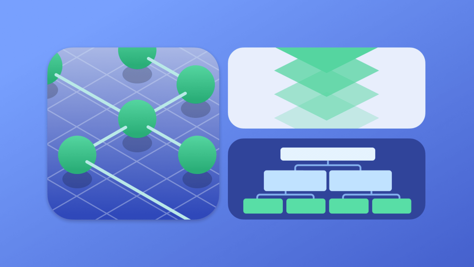 Illustration about choosing the right software architecture pattern featuring connected system nodes, layered architecture models, and structured application hierarchy diagrams.