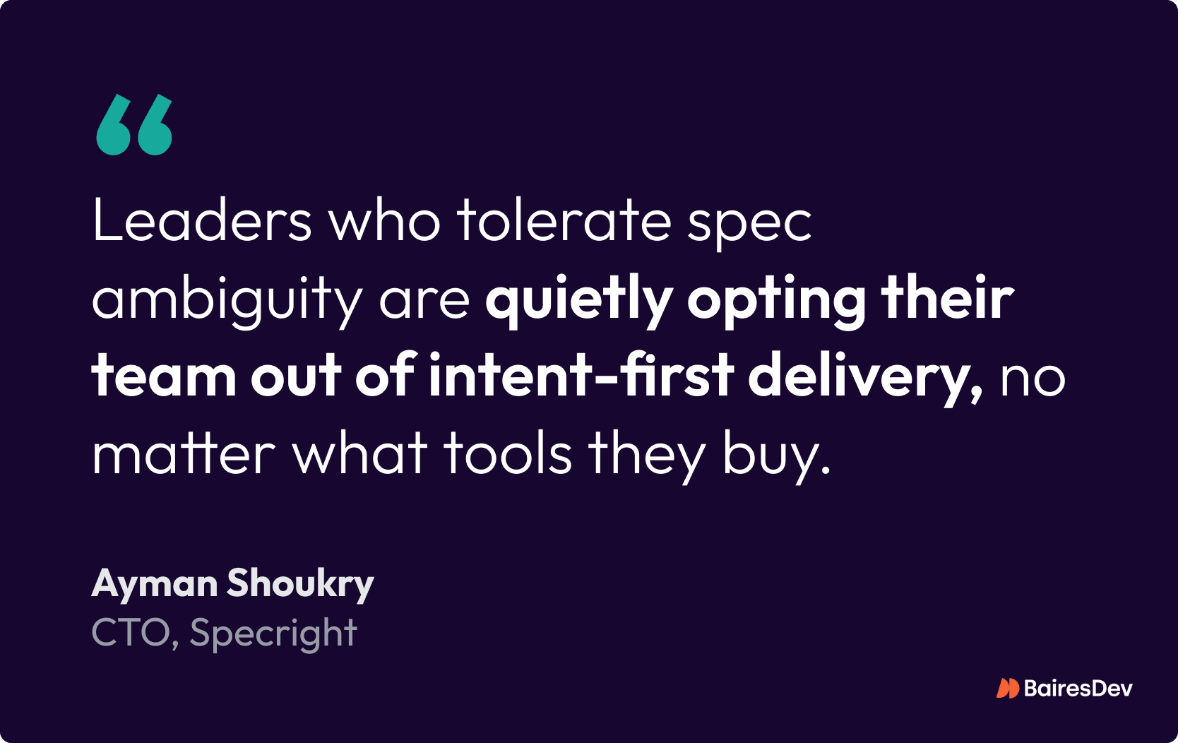 Quote by Ayman Shoukry CTO, Specright