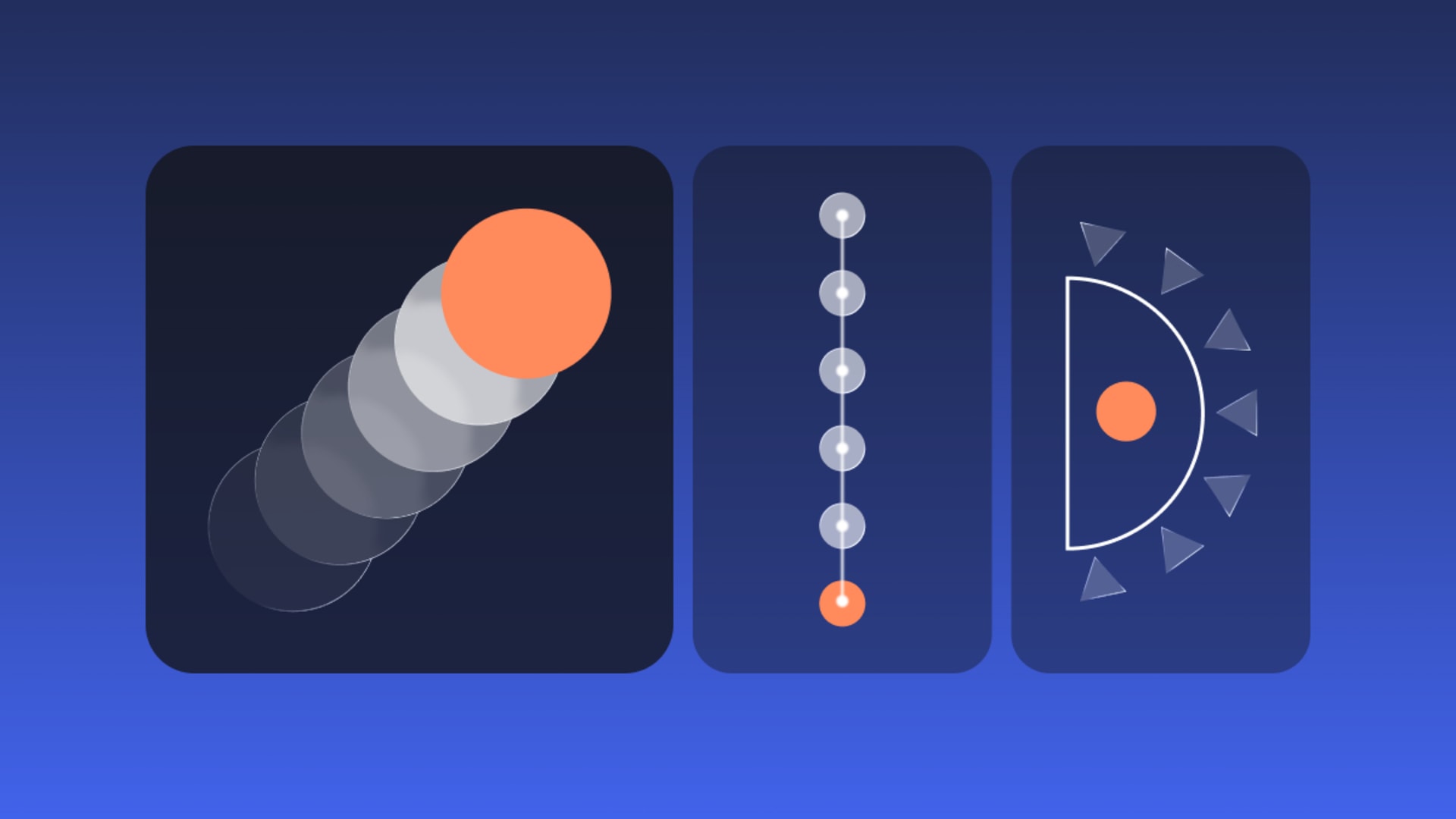 Abstract illustration of layered circles, a vertical progress path, and a decision gauge representing software vendor evaluation and selection.
