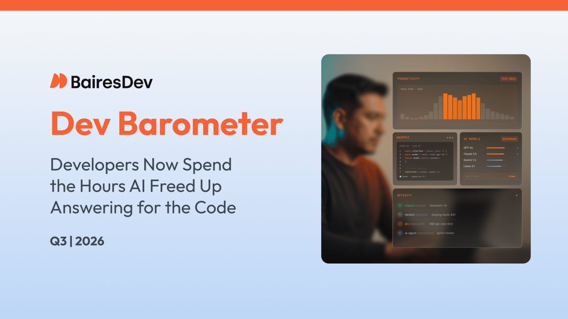 Cover image for the Dev Barometer Q3 2026 report.